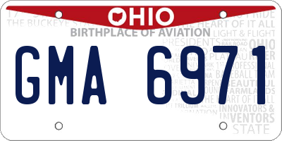 OH license plate GMA6971