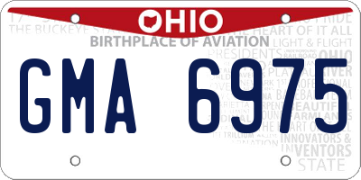OH license plate GMA6975