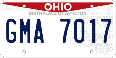 OH license plate GMA7017
