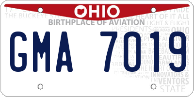 OH license plate GMA7019