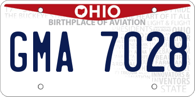 OH license plate GMA7028