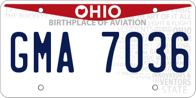 OH license plate GMA7036