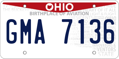 OH license plate GMA7136
