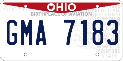 OH license plate GMA7183