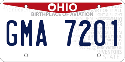 OH license plate GMA7201