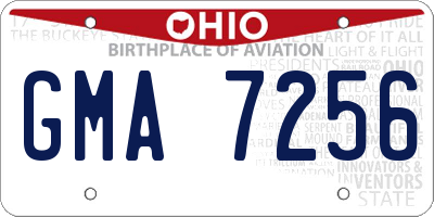 OH license plate GMA7256