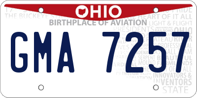 OH license plate GMA7257