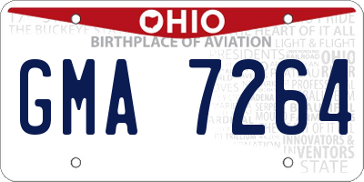 OH license plate GMA7264