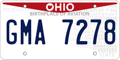 OH license plate GMA7278