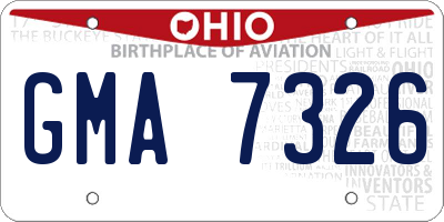 OH license plate GMA7326