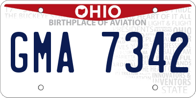 OH license plate GMA7342
