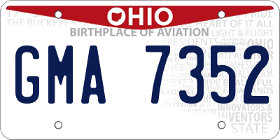 OH license plate GMA7352