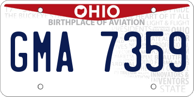 OH license plate GMA7359