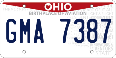 OH license plate GMA7387