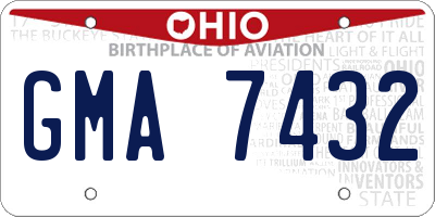 OH license plate GMA7432