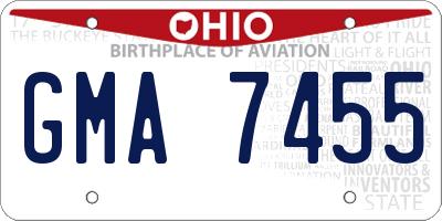 OH license plate GMA7455