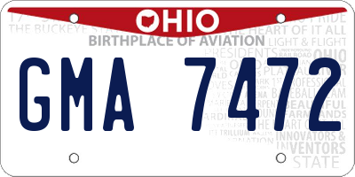 OH license plate GMA7472