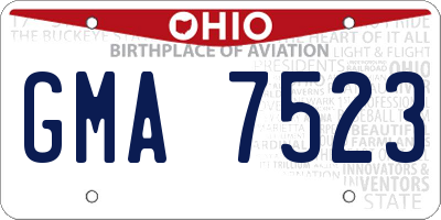 OH license plate GMA7523
