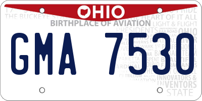 OH license plate GMA7530