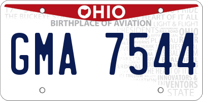 OH license plate GMA7544