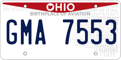 OH license plate GMA7553