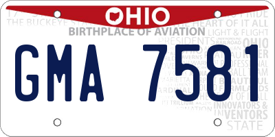 OH license plate GMA7581