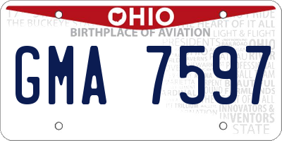 OH license plate GMA7597