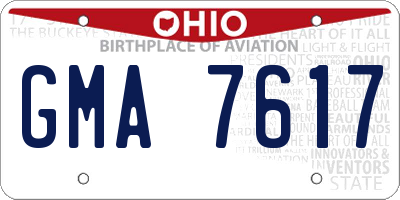 OH license plate GMA7617