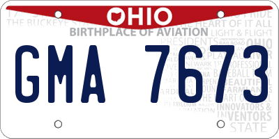 OH license plate GMA7673