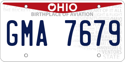 OH license plate GMA7679