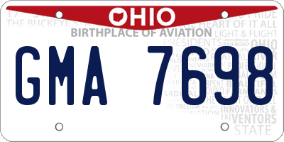 OH license plate GMA7698