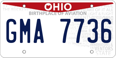 OH license plate GMA7736