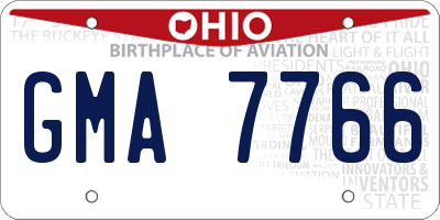 OH license plate GMA7766
