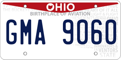 OH license plate GMA9060