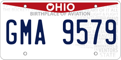 OH license plate GMA9579