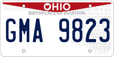 OH license plate GMA9823