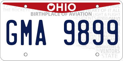 OH license plate GMA9899