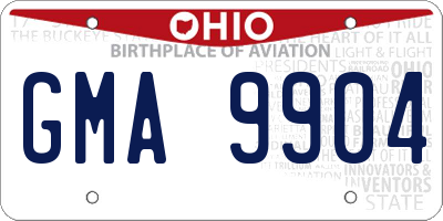 OH license plate GMA9904
