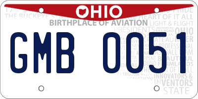 OH license plate GMB0051