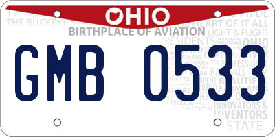 OH license plate GMB0533