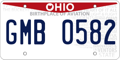 OH license plate GMB0582