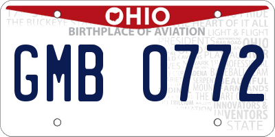 OH license plate GMB0772