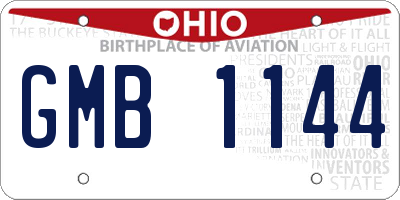 OH license plate GMB1144