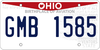 OH license plate GMB1585