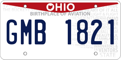 OH license plate GMB1821