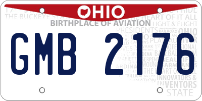 OH license plate GMB2176