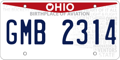OH license plate GMB2314