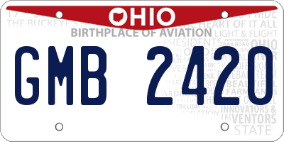 OH license plate GMB2420
