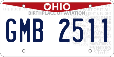 OH license plate GMB2511