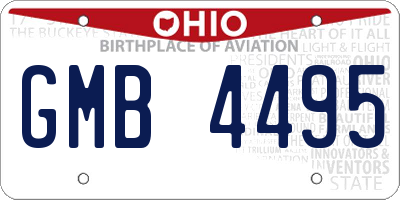OH license plate GMB4495
